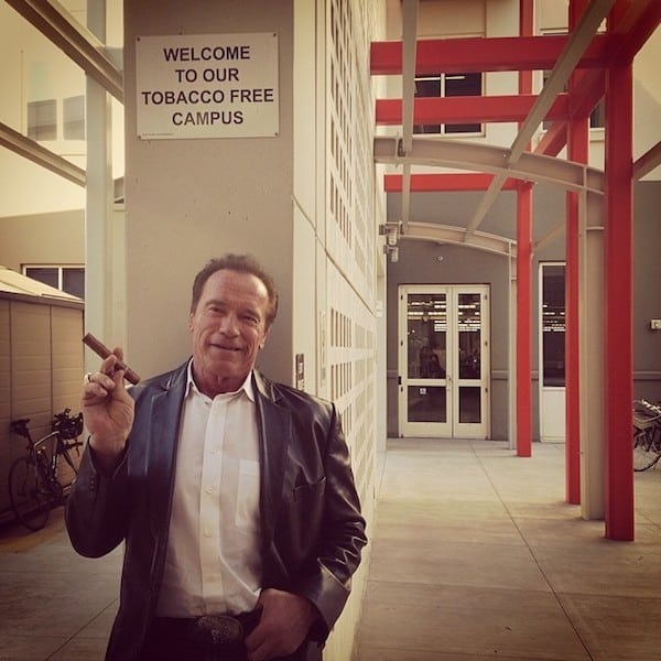  This is what Arnold Schwarzenegger thinks about rules at FB’s campus.  @elitedaily.com 